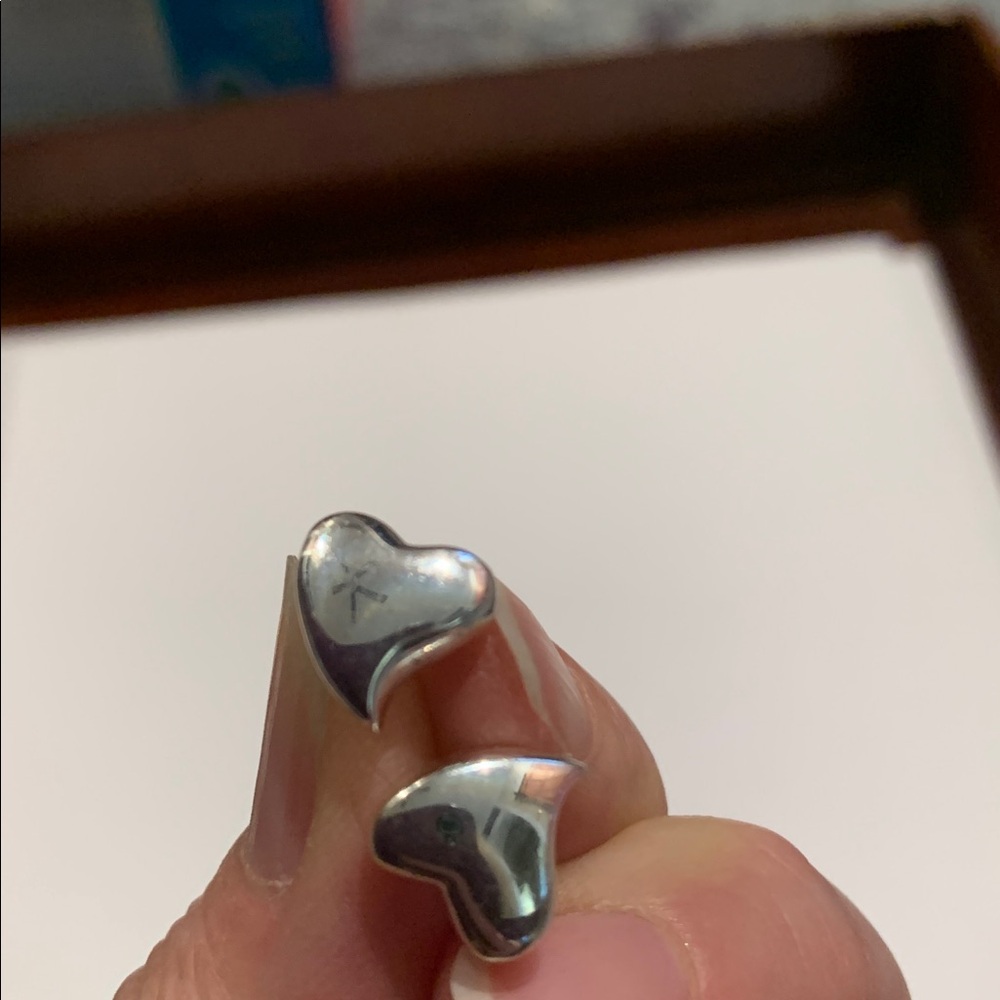 Sterling Silver heart stud 1/2” pierced Earrings